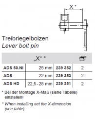 SCHÜCO 239351 Anschlussstück Treibriegelb. St 22,5