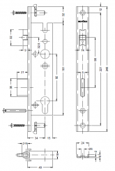 SCHÜCO 241182 Rollenf-Schloss 1flg34