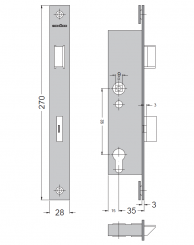 SCHÜCO 241700 RF-Schloss 1flg35