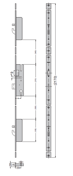 SCHÜCO 211613 SHB-Schloss 1flg AP-E39 