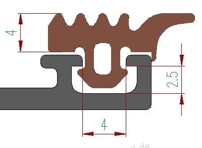 SCHÜCO 224063 Glasanlagedichtung 4 