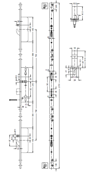 SCHÜCO 241399 SHB-Schloss 1flg54 