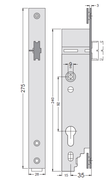 SCHÜCO 241544 RF-Motorschl. 1flg AP-E RS35 