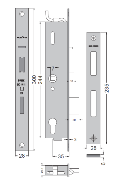 SCHÜCO 241658 E-Sicherheitsschloss 