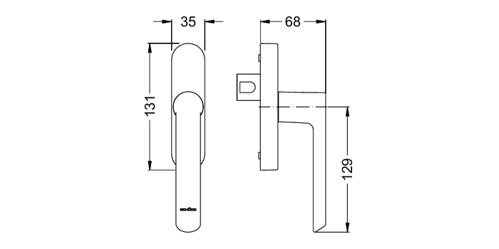 SCHÜCO 269509 Getriebegriff Si-L iw 