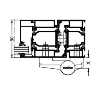 SCHÜCO 279540 Aufsatztürband 3tlg 22/66 C0 